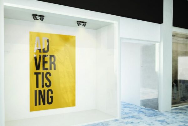 A sample advertising poster inside a business
